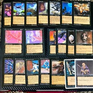 20 BLACK Rare 90's Magic the Gathering Cards Lot-MTG Vintage Trading Cards